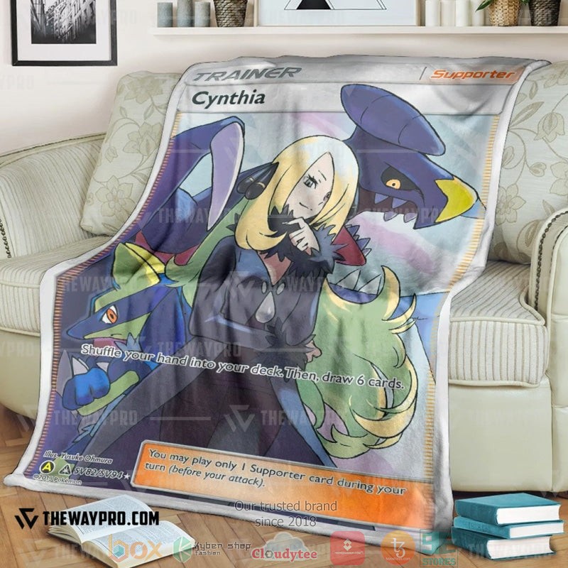 Anime Pokemon Cynthia Trainer Soft Blanket Anime Pokemon Cynthia Trainer Soft Blanket