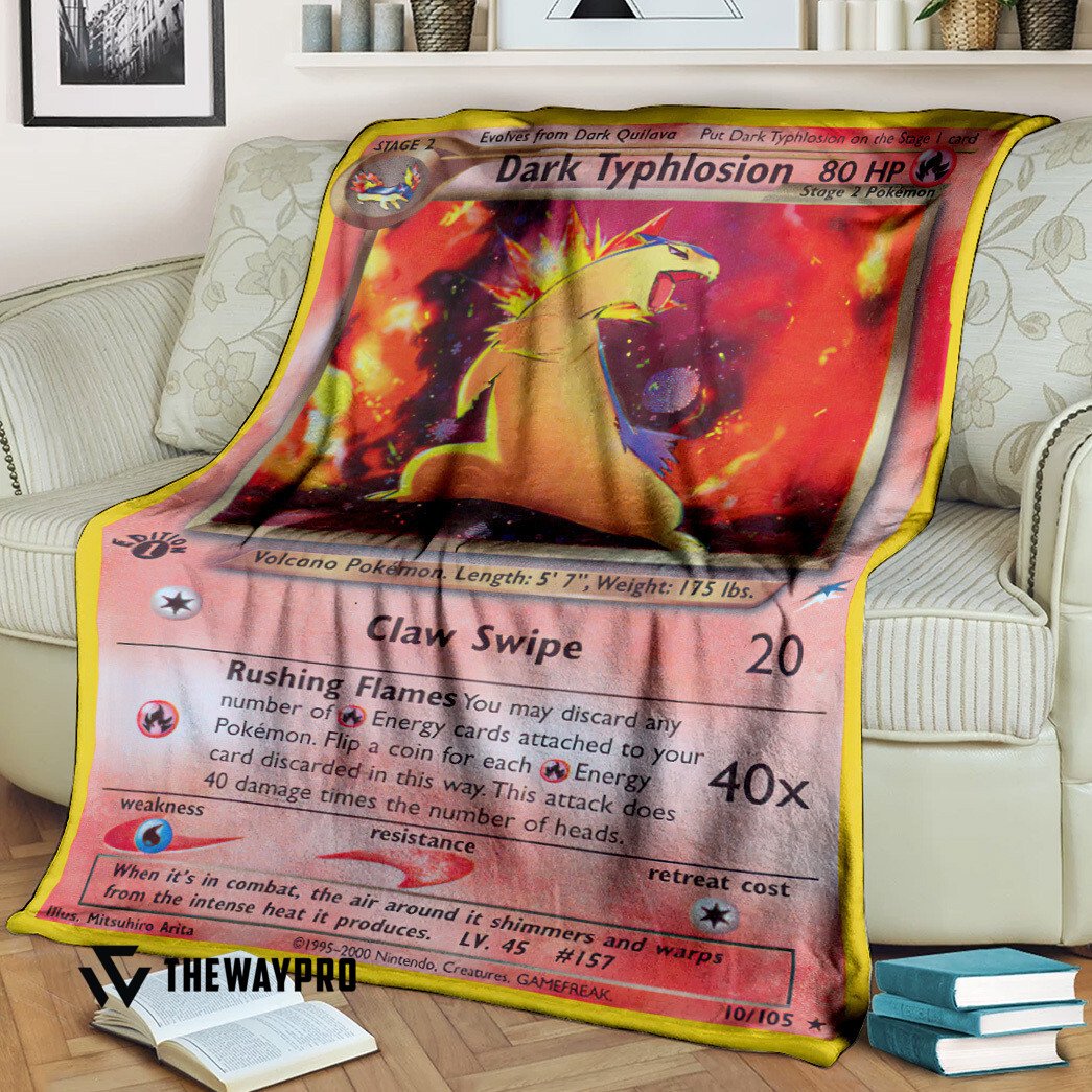Anime Pokemon Dark Typhlosion 1St Edition Blanket Anime Pokemon Dark Typhlosion 1St Edition Blanket