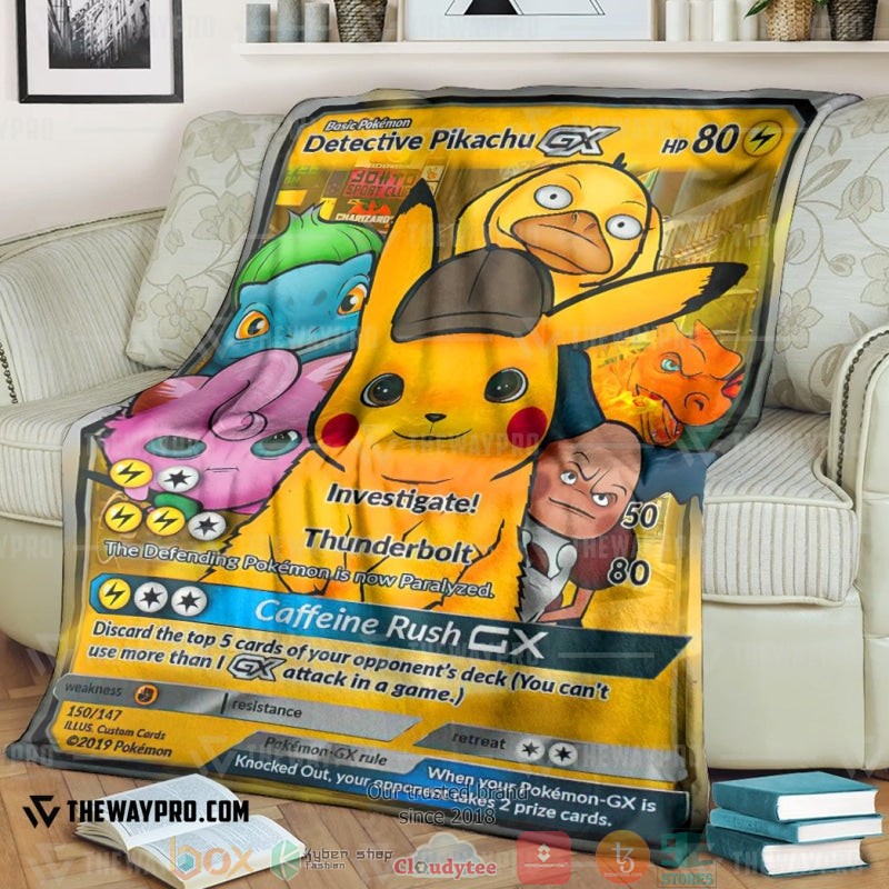 Anime Pokemon Detective Pikachu Friends Gx Soft Blanket Anime Pokemon Detective Pikachu Friends Gx Soft Blanket