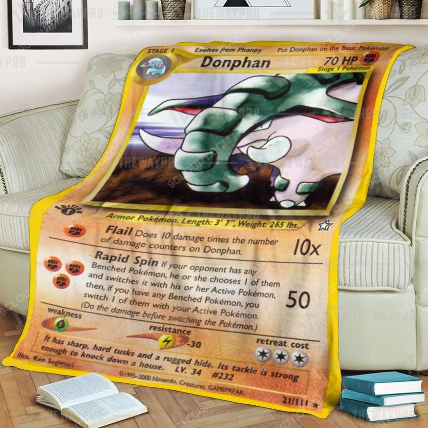 Anime Pokemon Donphan Full Print Soft Blanket Anime Pokemon Donphan Full Print Soft Blanket