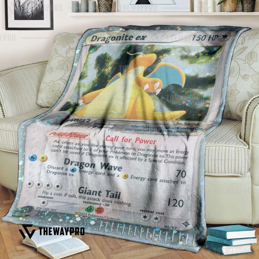 Anime Pokemon Dragonite Ex Dragon Custom Soft Blanket Anime Pokemon Dragonite Ex Dragon Custom Soft Blanket
