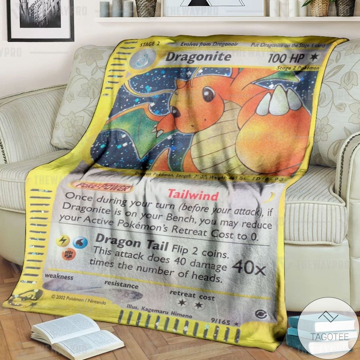 Anime Pokemon Dragonite Expedition Holo Custom Blanket Anime Pokemon Dragonite Expedition Holo Custom Blanket