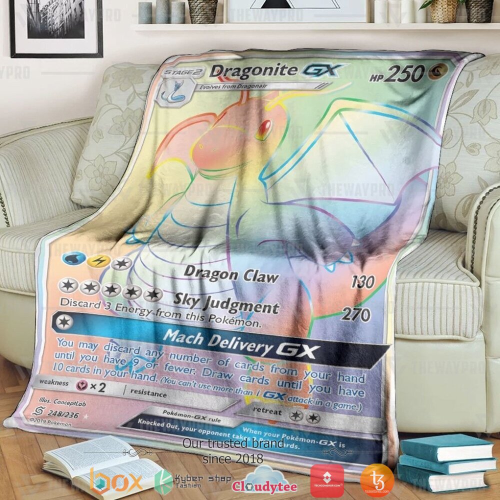 Anime Pokemon Dragonite Gx Match Delivery Rainbow Soft Blanket Anime Pokemon Dragonite Gx Match Delivery Rainbow Soft Blanket