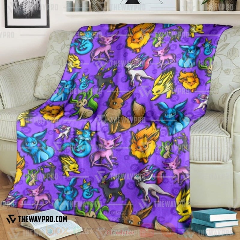 Anime Pokemon Eevee Eeveelutions Blanket Anime Pokemon Eevee Eeveelutions Blanket