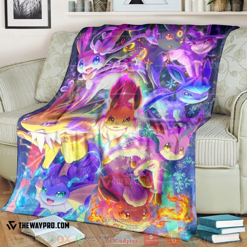 Anime Pokemon Eevee Evolution Pink Soft Blanket Anime Pokemon Eevee Evolution Pink Soft Blanket