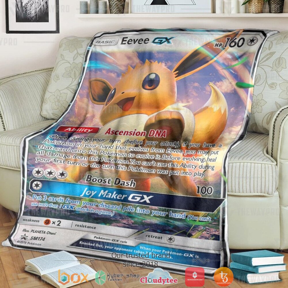 Anime Pokemon Eevee Gx Sun Moon Promos Soft Blanket Anime Pokemon Eevee Gx Sun Moon Promos Soft Blanket
