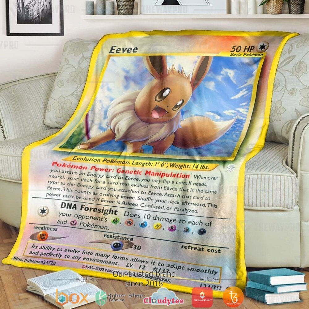 Anime Pokemon Eevee Soft Blanket Anime Pokemon Eevee Soft Blanket