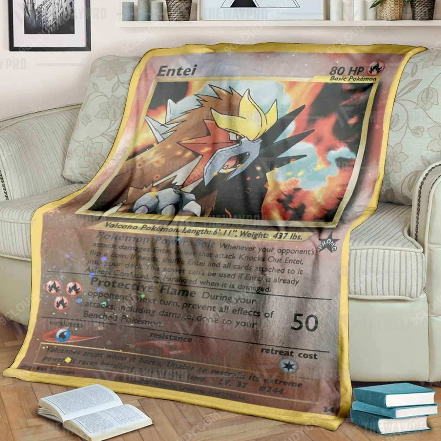 Anime Pokemon Entei Full Print Soft Blanket Anime Pokemon Entei Full Print Soft Blanket