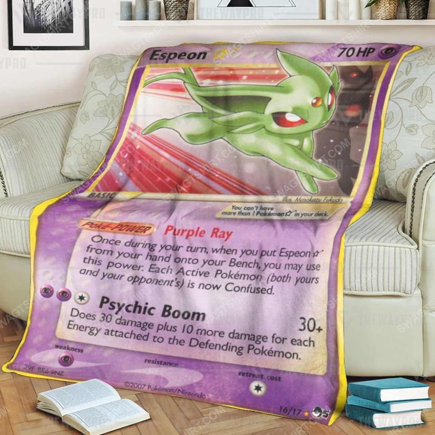 Anime Pokemon Espeon Gold Star Full Print Soft Blanket Anime Pokemon Espeon Gold Star Full Print Soft Blanket