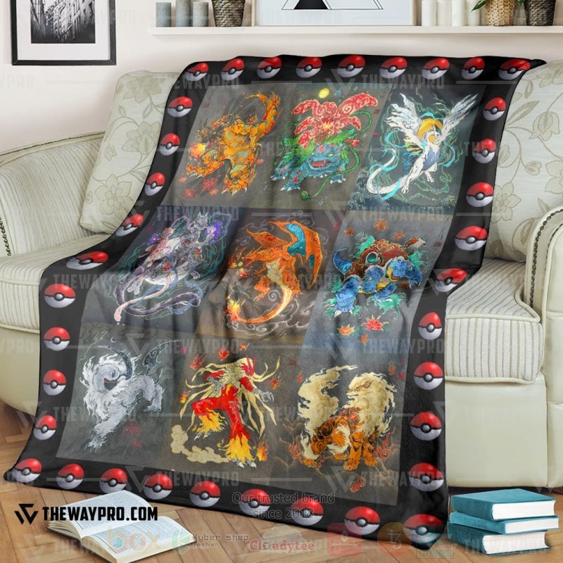 Anime Pokemon Evolution Poke Ball Around Blanket Anime Pokemon Evolution Poke Ball Around Blanket