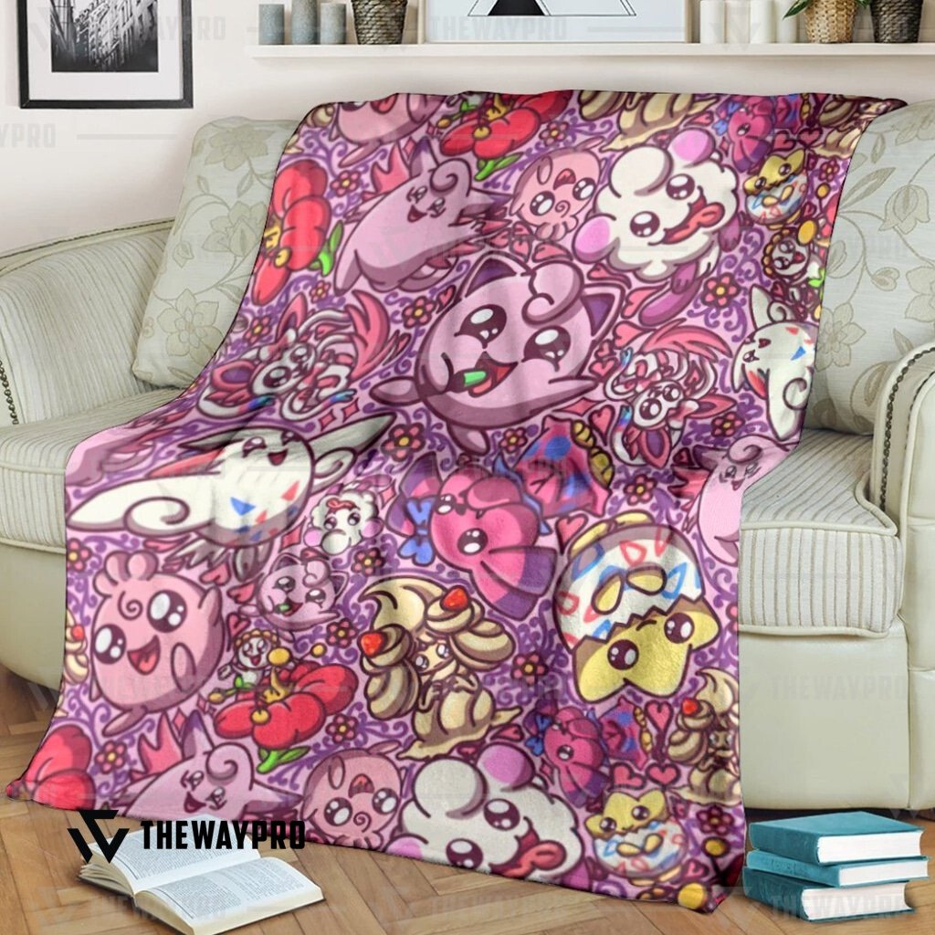 Anime Pokemon Fairy Custom Soft Blanket Anime Pokemon Fairy Custom Soft Blanket