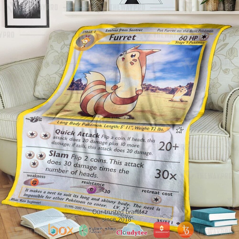 Anime Pokemon Furret Neo Genesis Soft Blanket Anime Pokemon Furret Neo Genesis Soft Blanket