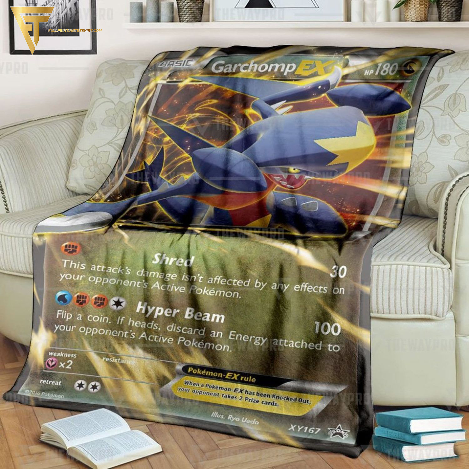 Anime Pokemon Garchomp Ex Full Printing Blanket Anime Pokemon Garchomp Ex Full Printing Blanket