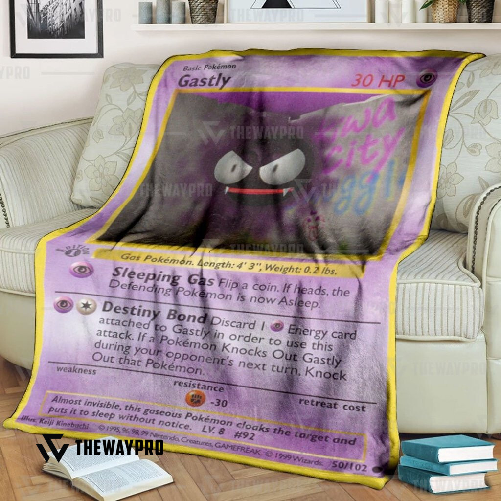 Anime Pokemon Gastly 1St Edition Blanket Anime Pokemon Gastly 1St Edition Blanket