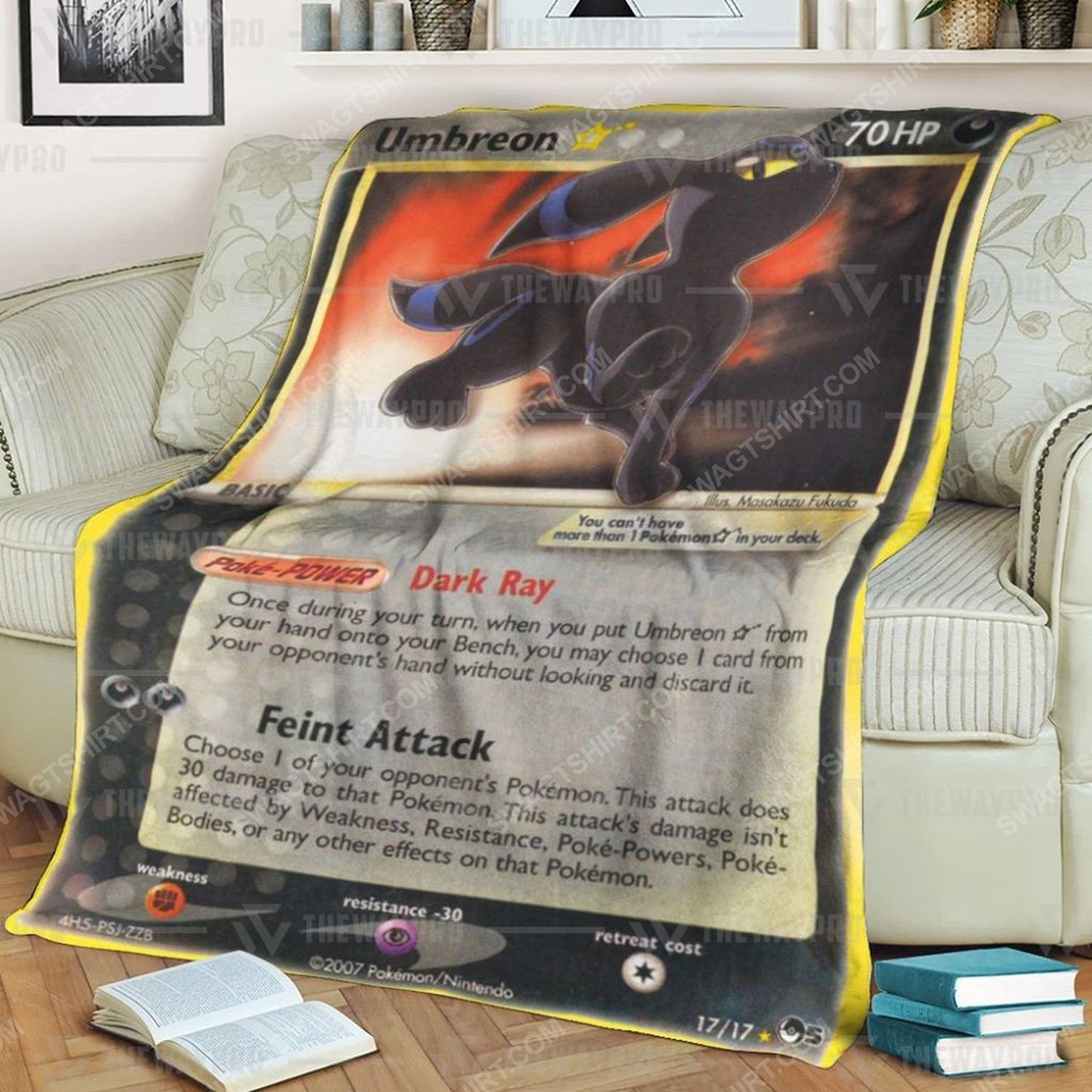 Anime Pokemon Gold Star Umbreon Full Print Soft Blanket Anime Pokemon Gold Star Umbreon Full Print Soft Blanket