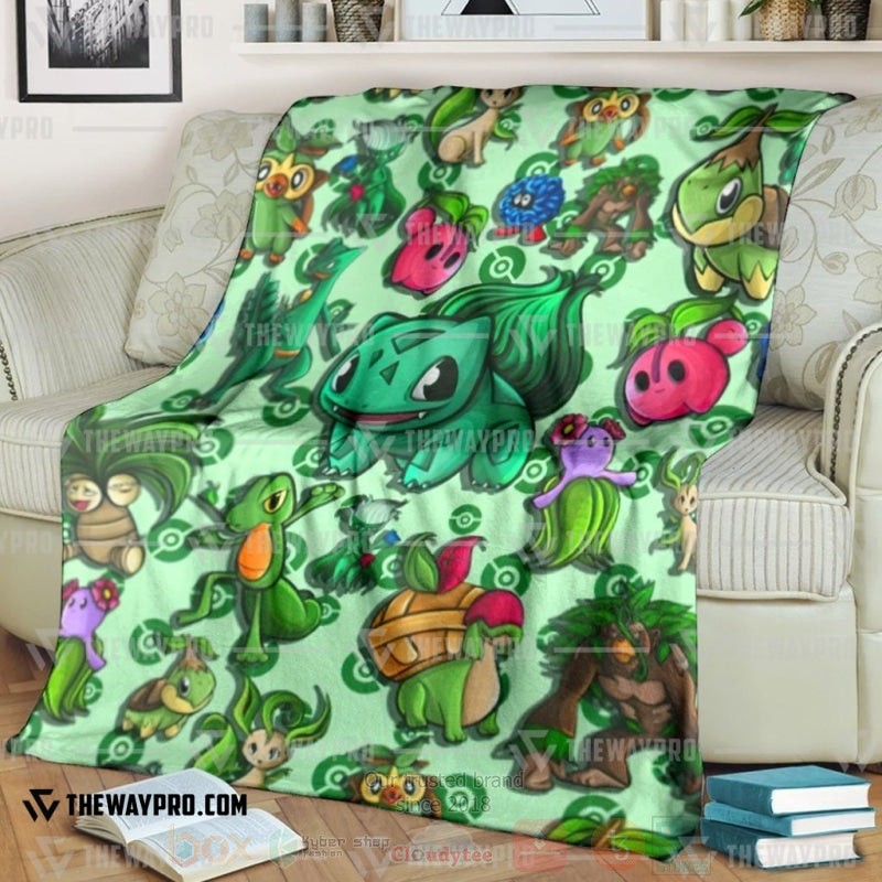 Anime Pokemon Grass Green Blanket Anime Pokemon Grass Green Blanket
