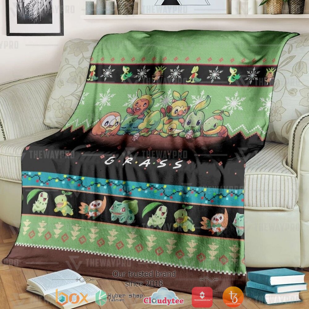 Anime Pokemon Grass Soft Blanket Anime Pokemon Grass Soft Blanket