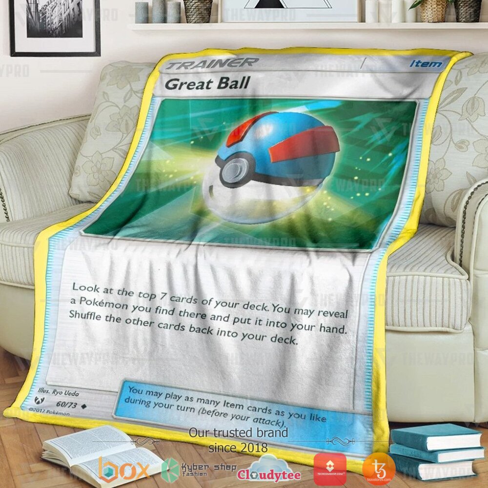 Anime Pokemon Great Ball Trainer Soft Blanket Anime Pokemon Great Ball Trainer Soft Blanket