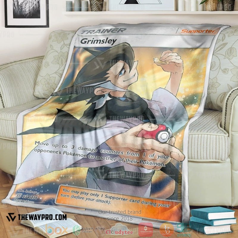 Anime Pokemon Grimsley Trainer Soft Blanket Anime Pokemon Grimsley Trainer Soft Blanket