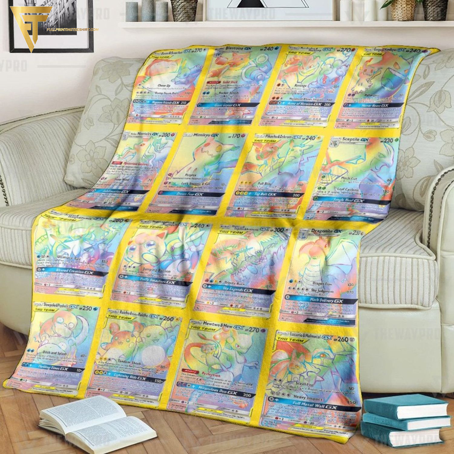 Anime Pokemon Gx 3 Cards Full Printing Blanket Anime Pokemon Gx 3 Cards Full Printing Blanket