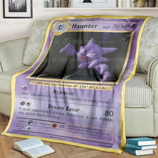 Anime Pokemon Haunter Custom Soft Blanket Anime Pokemon Haunter Custom Soft Blanket