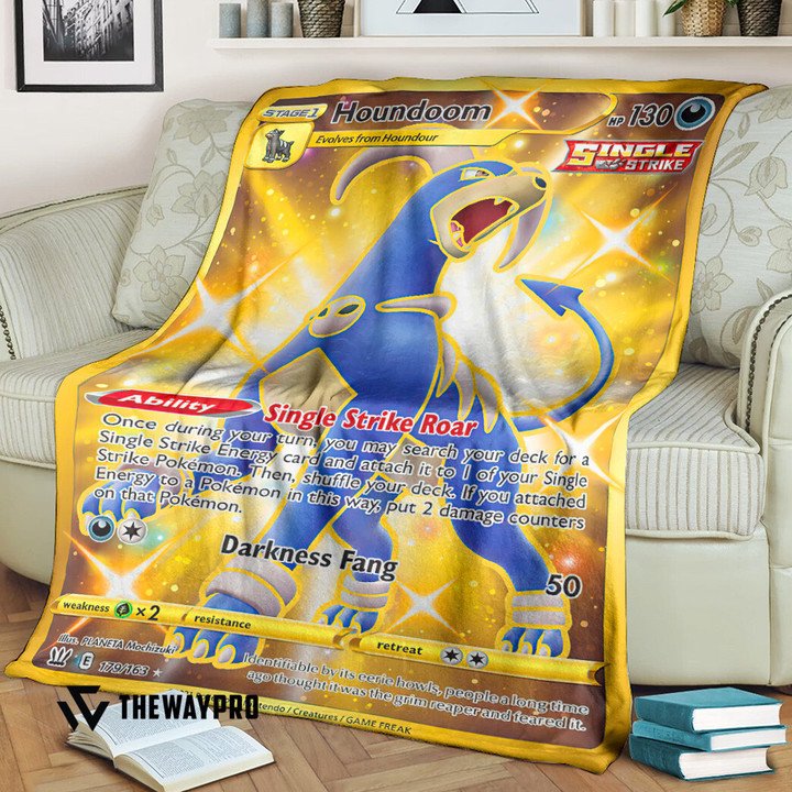 Anime Pokemon Houndoom Battle Styles Custom Blanket Anime Pokemon Houndoom Battle Styles Custom Blanket
