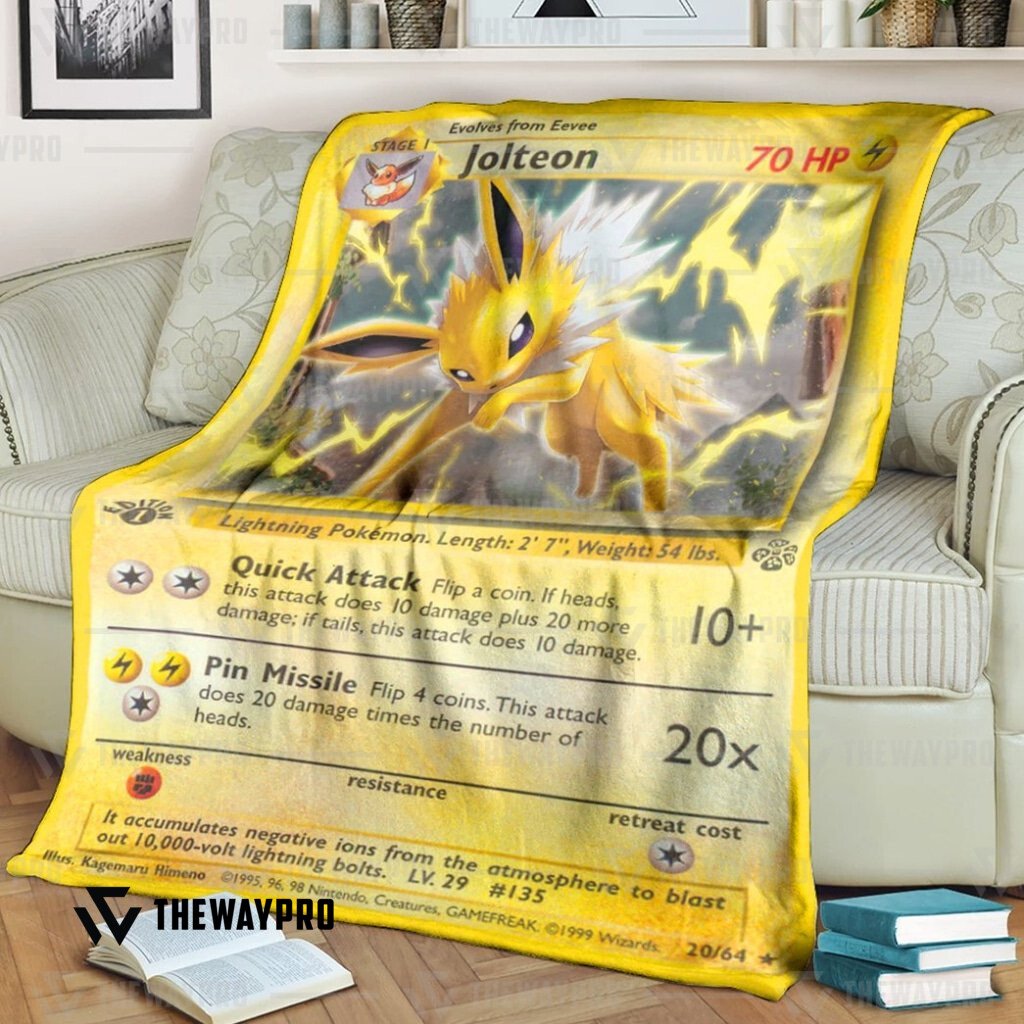 Anime Pokemon Jolteon Custom Soft Blanket Anime Pokemon Jolteon Custom Soft Blanket
