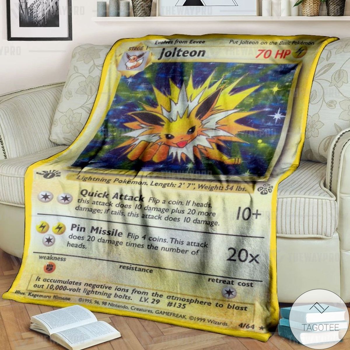 Anime Pokemon Jolteon Holo 1St Edition Custom Blanket Anime Pokemon Jolteon Holo 1St Edition Custom Blanket