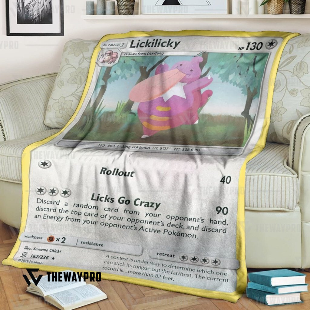 Anime Pokemon Lickilicky Custom Soft Blanket Anime Pokemon Lickilicky Custom Soft Blanket