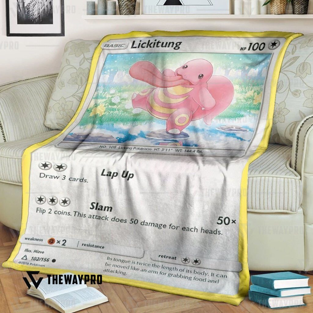 Anime Pokemon Lickitung Custom Soft Blanket Anime Pokemon Lickitung Custom Soft Blanket