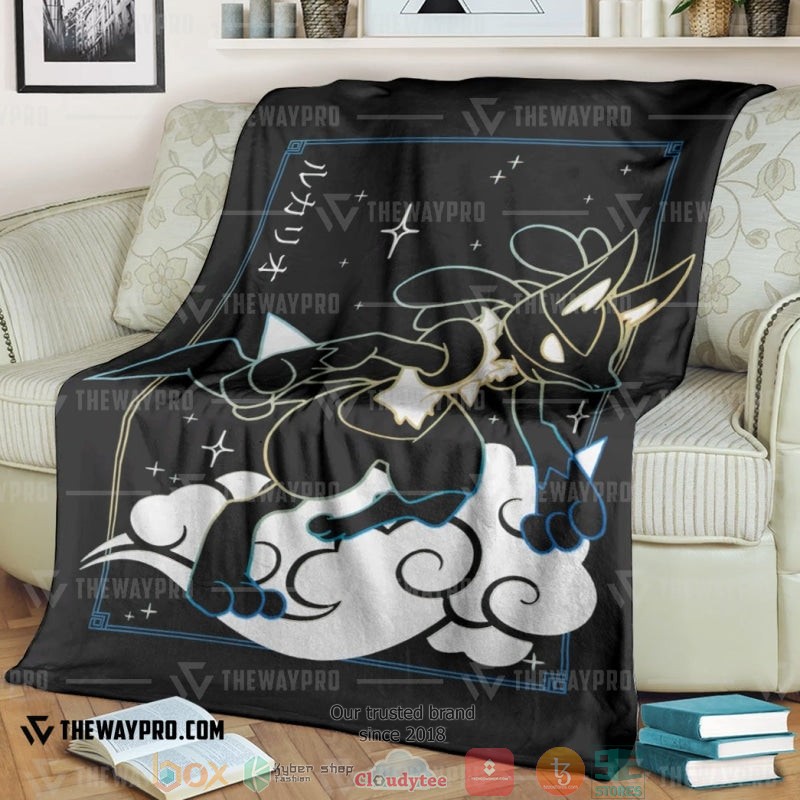 Anime Pokemon Lucario Cloud Black Soft Blanket Anime Pokemon Lucario Cloud Black Soft Blanket