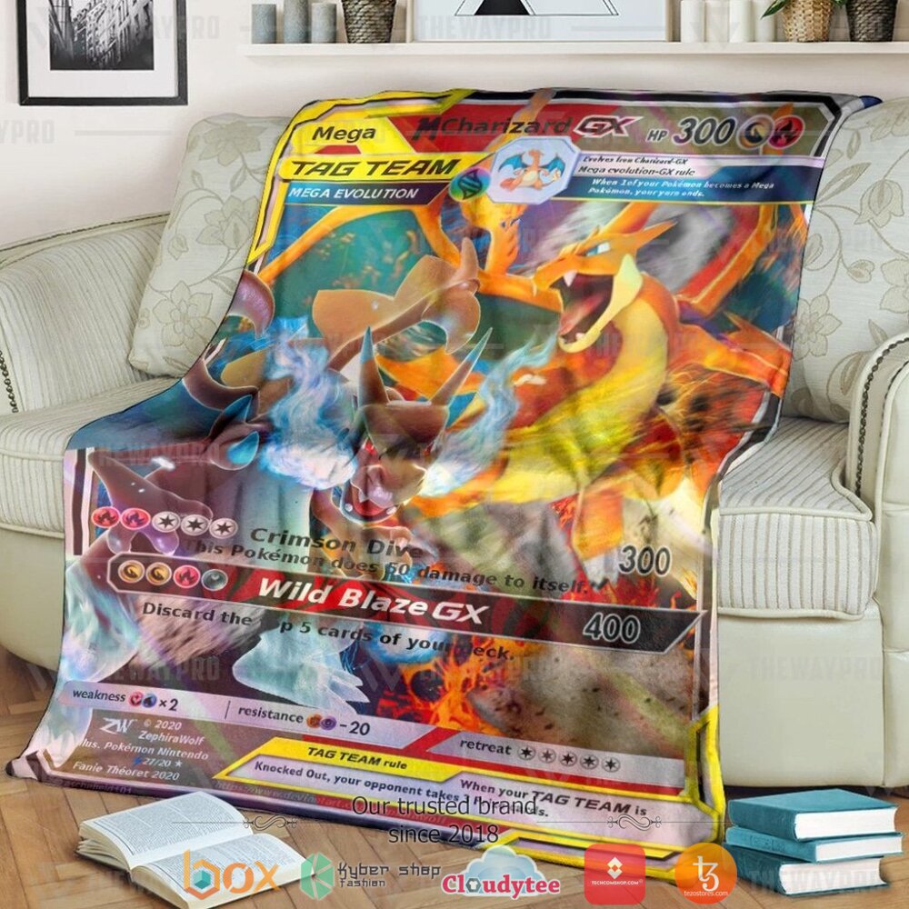 Anime Pokemon Mega Charizard Soft Blanket Anime Pokemon Mega Charizard Soft Blanket