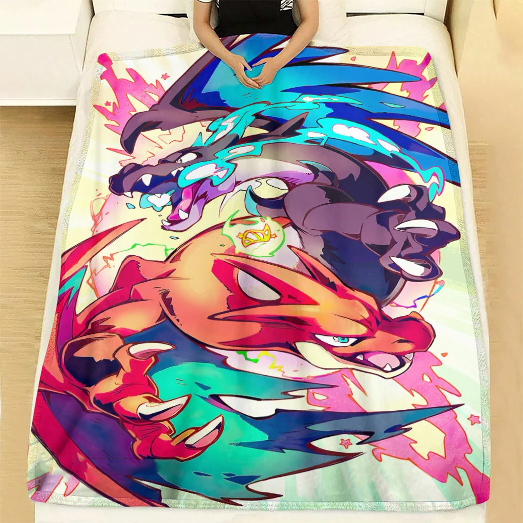 Anime Pokemon Mega Charizard Xy Custom Soft Blanket Anime Pokemon Mega Charizard Xy Custom Soft Blanket