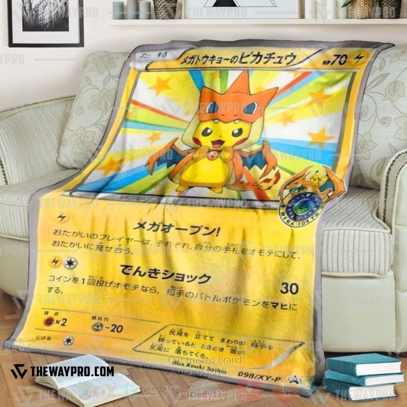 Anime Pokemon Mega Toky Pikachu Blanket Anime Pokemon Mega Toky Pikachu Blanket