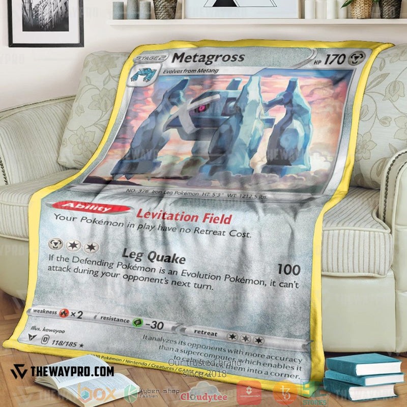 Anime Pokemon Metagross Vivid Voltage Soft Blanket Anime Pokemon Metagross Vivid Voltage Soft Blanket