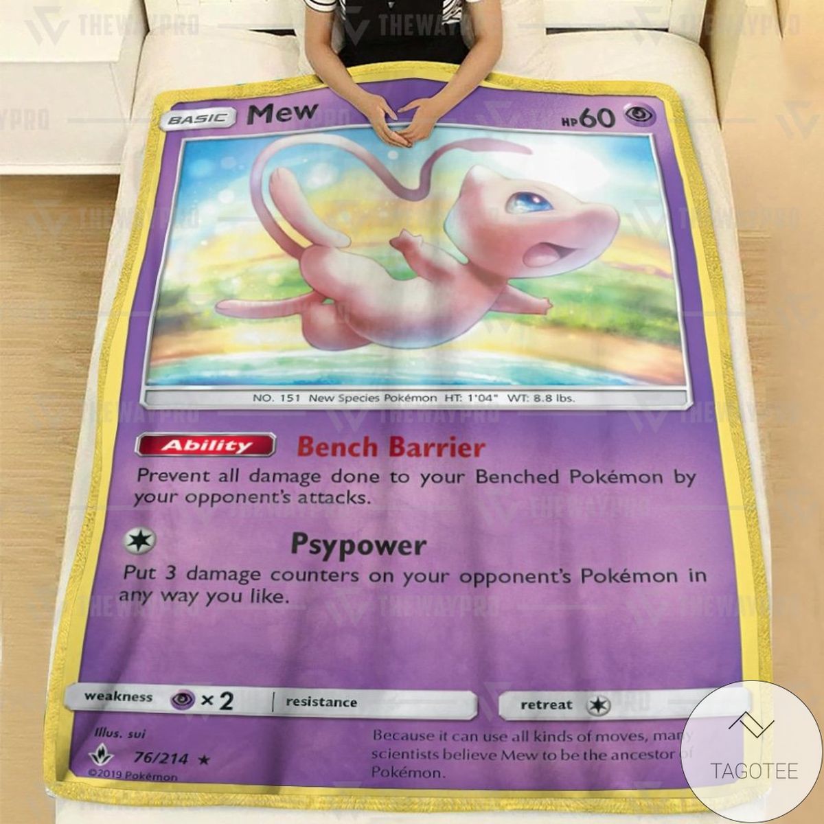Anime Pokemon Mew Custom Blanket Anime Pokemon Mew Custom Blanket