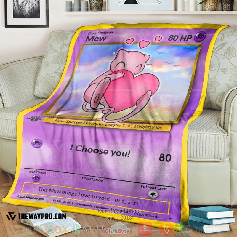 Anime Pokemon Mew I Choose You Soft Blanket Anime Pokemon Mew I Choose You Soft Blanket