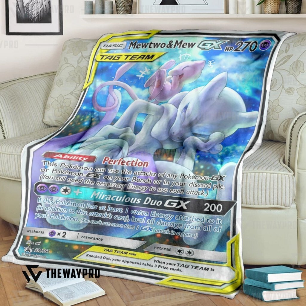 Anime Pokemon Mew Two And Mew Custom Soft Blanket Anime Pokemon Mew Two And Mew Custom Soft Blanket