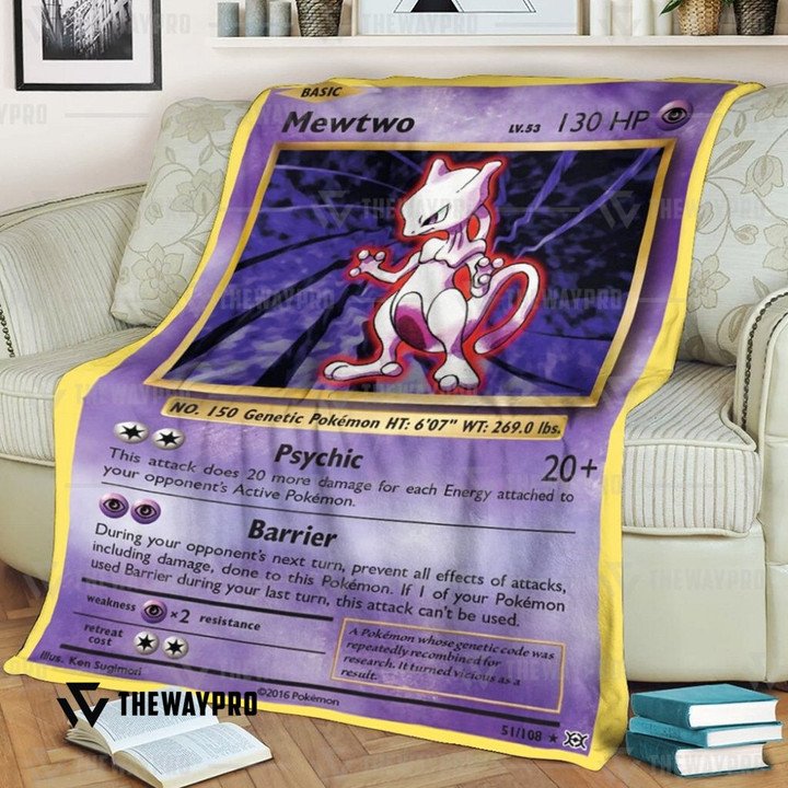 Anime Pokemon Mewtwo Evolutions Quilt Blanket Anime Pokemon Mewtwo Evolutions Quilt Blanket