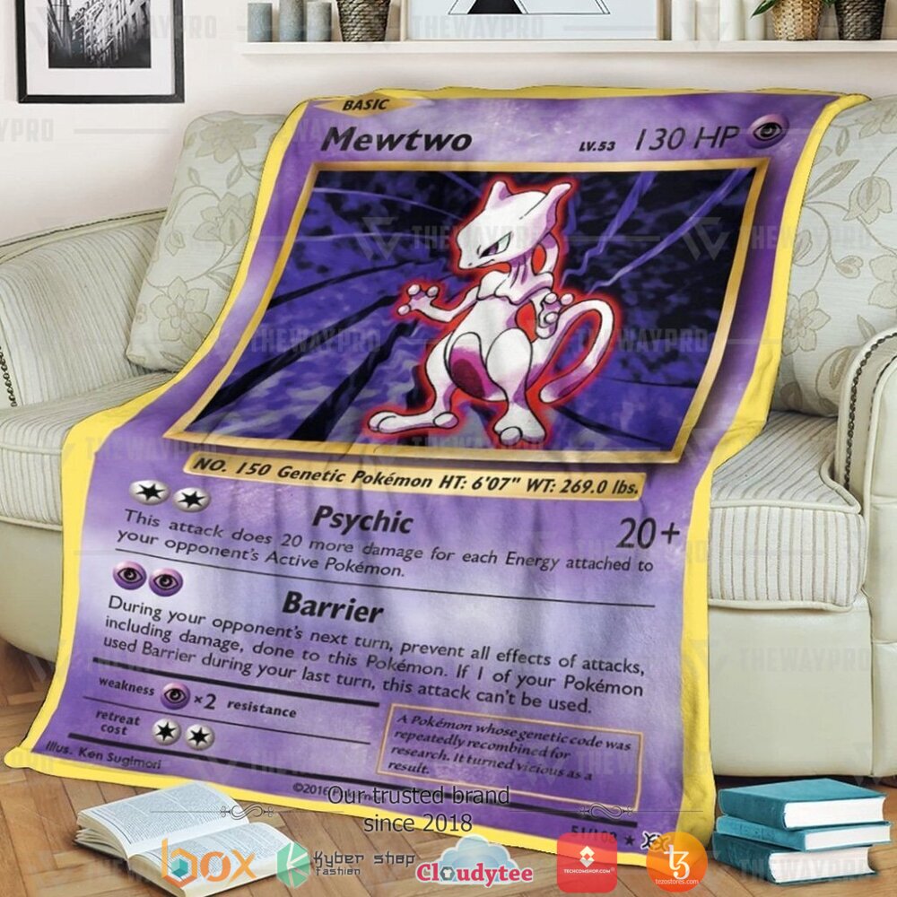 Anime Pokemon Mewtwo Evolutions Soft Blanket Anime Pokemon Mewtwo Evolutions Soft Blanket