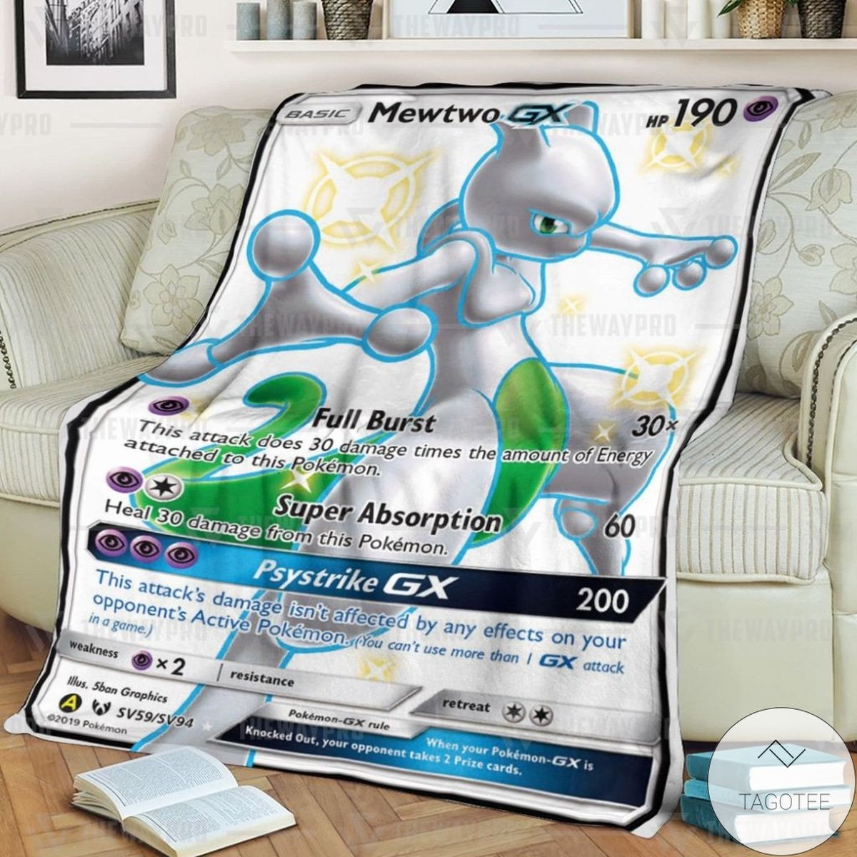 Anime Pokemon Mewtwo Shining Legends Custom Blanket Anime Pokemon Mewtwo Shining Legends Custom Blanket