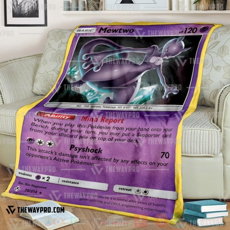 Anime Pokemon Mewtwo Unbroken Bonds Blanket Anime Pokemon Mewtwo Unbroken Bonds Blanket