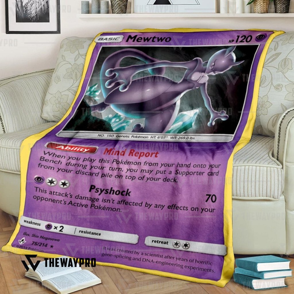 Anime Pokemon Mewtwo Unbroken Bonds Custom Soft Blanket Anime Pokemon Mewtwo Unbroken Bonds Custom Soft Blanket