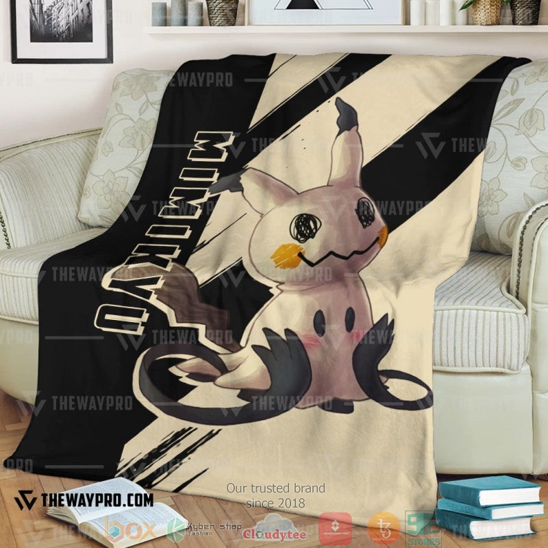 Anime Pokemon Mimikyu Khaki Black Soft Blanket Anime Pokemon Mimikyu Khaki Black Soft Blanket