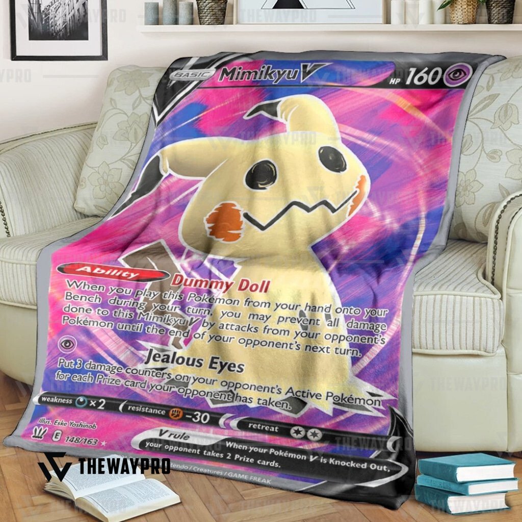 Anime Pokemon Mimikyu V Battle Styles Blanket Anime Pokemon Mimikyu V Battle Styles Blanket