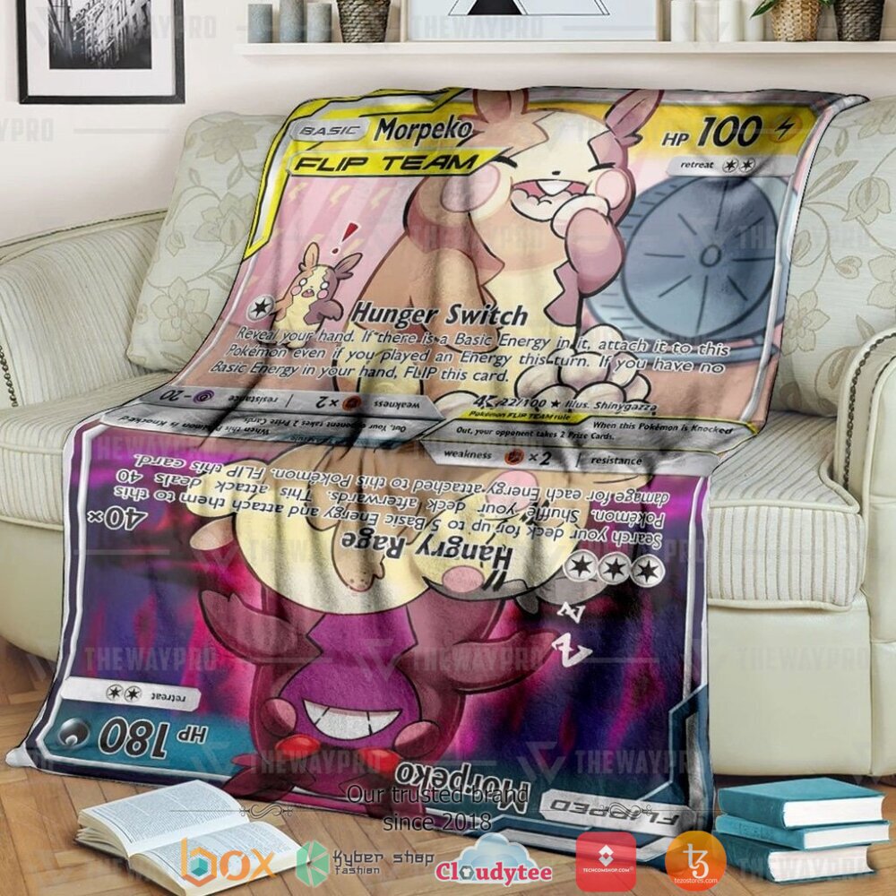Anime Pokemon Morpeko Flip Team Soft Blanket Anime Pokemon Morpeko Flip Team Soft Blanket