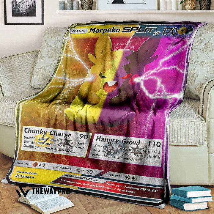 Anime Pokemon Morpeko Split Custom Blanket Anime Pokemon Morpeko Split Custom Blanket