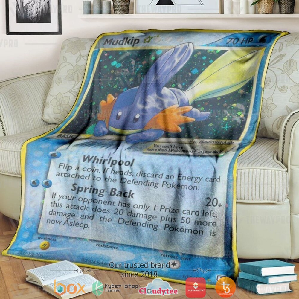 Anime Pokemon Mudkip Tr Holo Soft Blanket Anime Pokemon Mudkip Tr Holo Soft Blanket