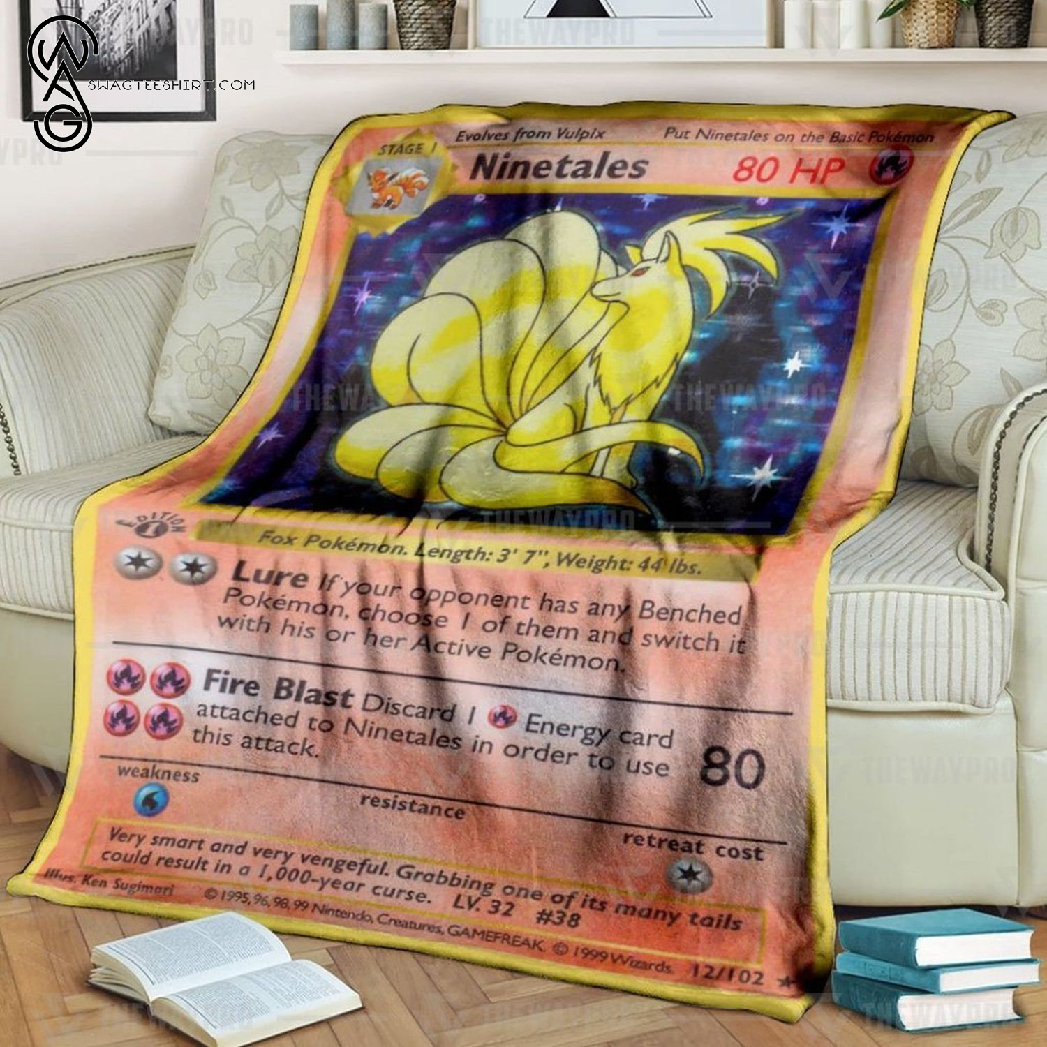 Anime Pokemon Ninetales Full Printing Blanket Anime Pokemon Ninetales Full Printing Blanket