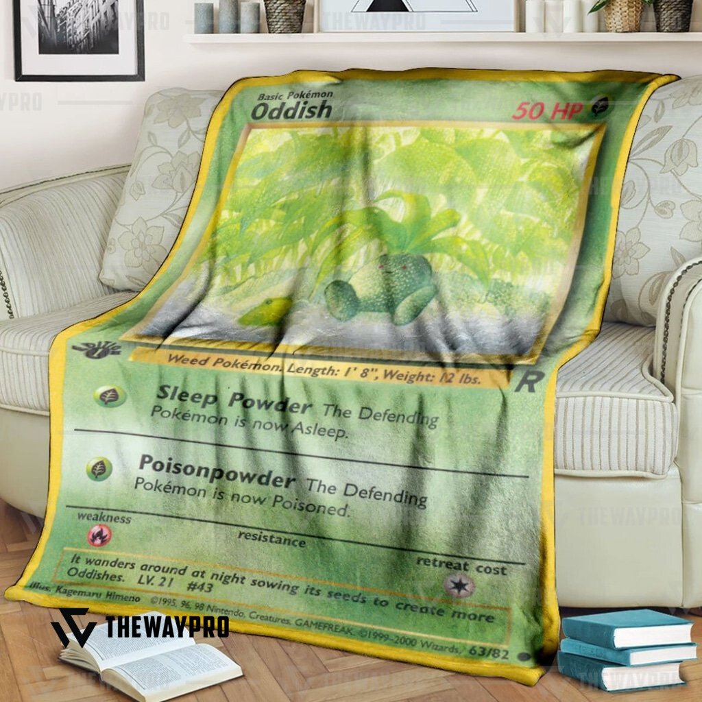 Anime Pokemon Oddish 1St Edition Blanket Anime Pokemon Oddish 1St Edition Blanket